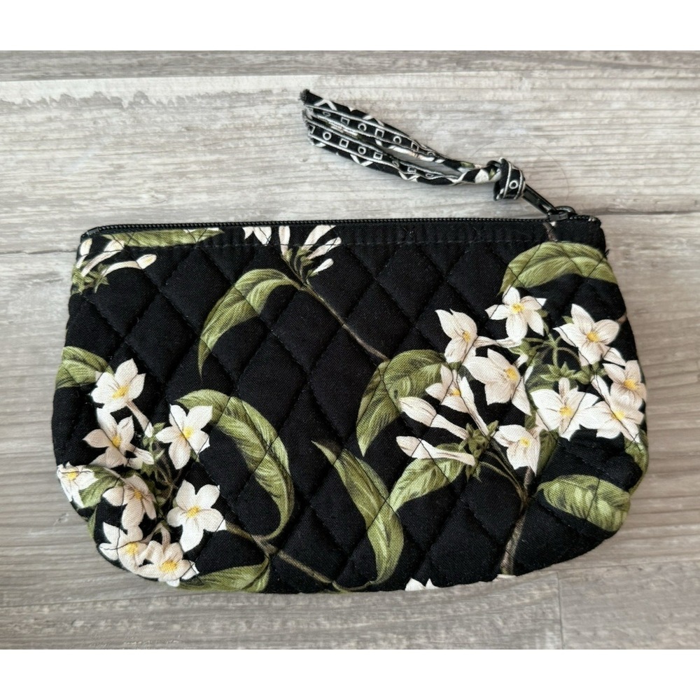 Retired Vera Bradley Black Jasmine Floral Quilted Medium Tote & Makeup Bag EUC - Picture 14 of 16